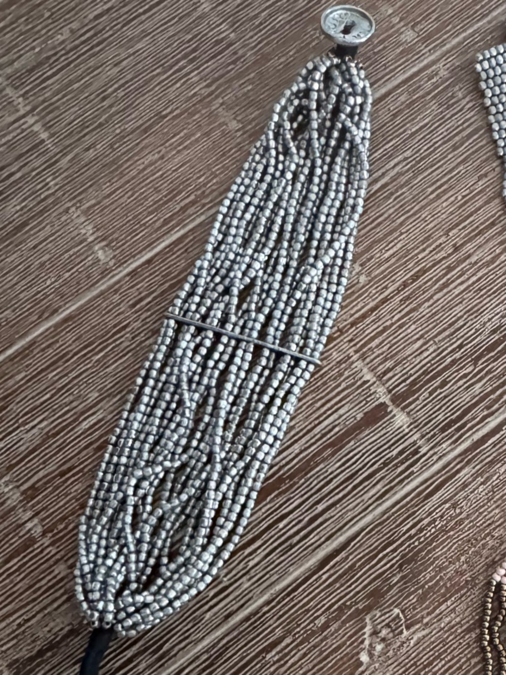 Silver Multi-Strand Beaded Bracelet